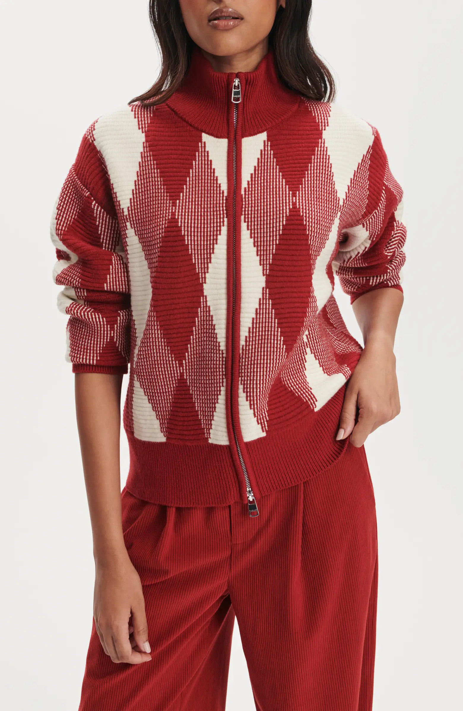 Karina Argyle Jacquard Knit Cardigan | Nordstrom