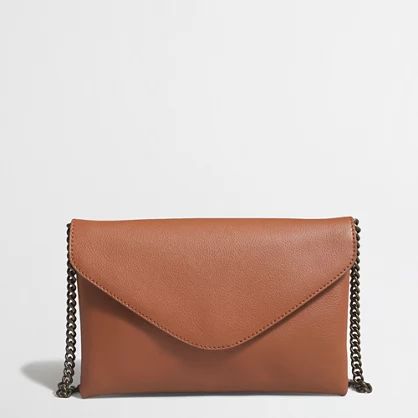 Factory leather envelope clutch | J.Crew Factory