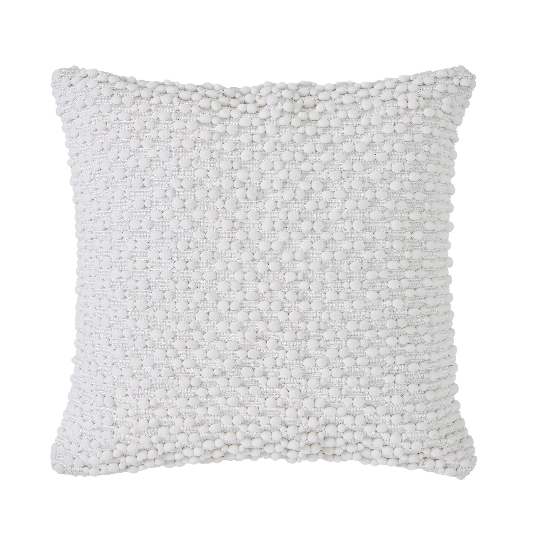 My Texas House Phoebe Textured Cotton Decorative Pillow Cover, 20"x20", Ivory | Walmart (US)