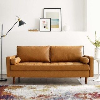 Valour Upholstered Faux Leather Sofa | Bed Bath & Beyond