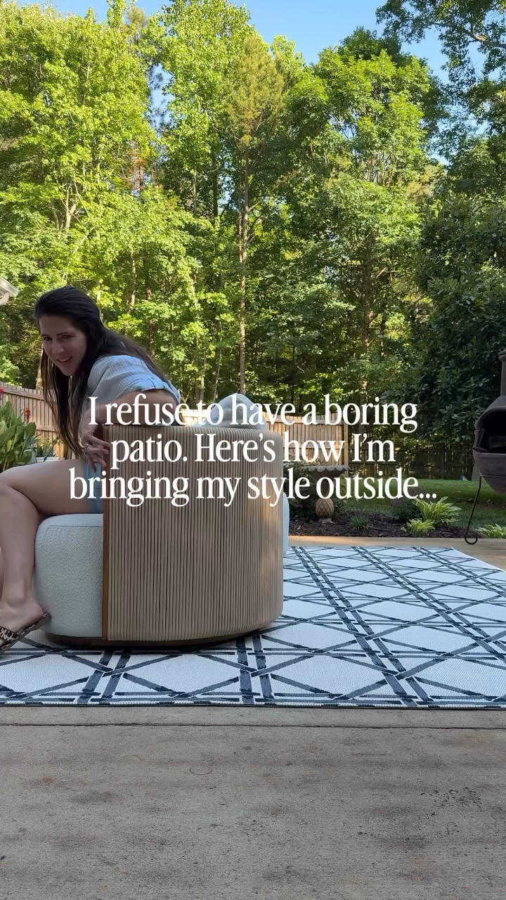 No boring outdoor patio this year 🙌 I brought my style outside, one piece at a time, and the Spruce Swivel Lounge Chair from @denver_modern is what finally tied it all together.  #ad

Some pieces just complete a room (or in this case, a patio). The texture, the swivel, the way it pulled the whole space together while still feeling cozy enough to actually want to sit in. 

I’ve linked the Spruce Swivel Lounge Chair and a few other favorite pieces from this patio refresh in my LTK Shop so you can go shop directly from there. 

Comment SHOP for the link to my LTK, or head to @Shop.LTK to learn more about all of Denver Modern’s pieces. https://liketk.it/6dSiD

#liketkit #mydenvermodern
denver modern | spruce swivel lounge chair | patio refresh | outdoor living design | whimsical patio