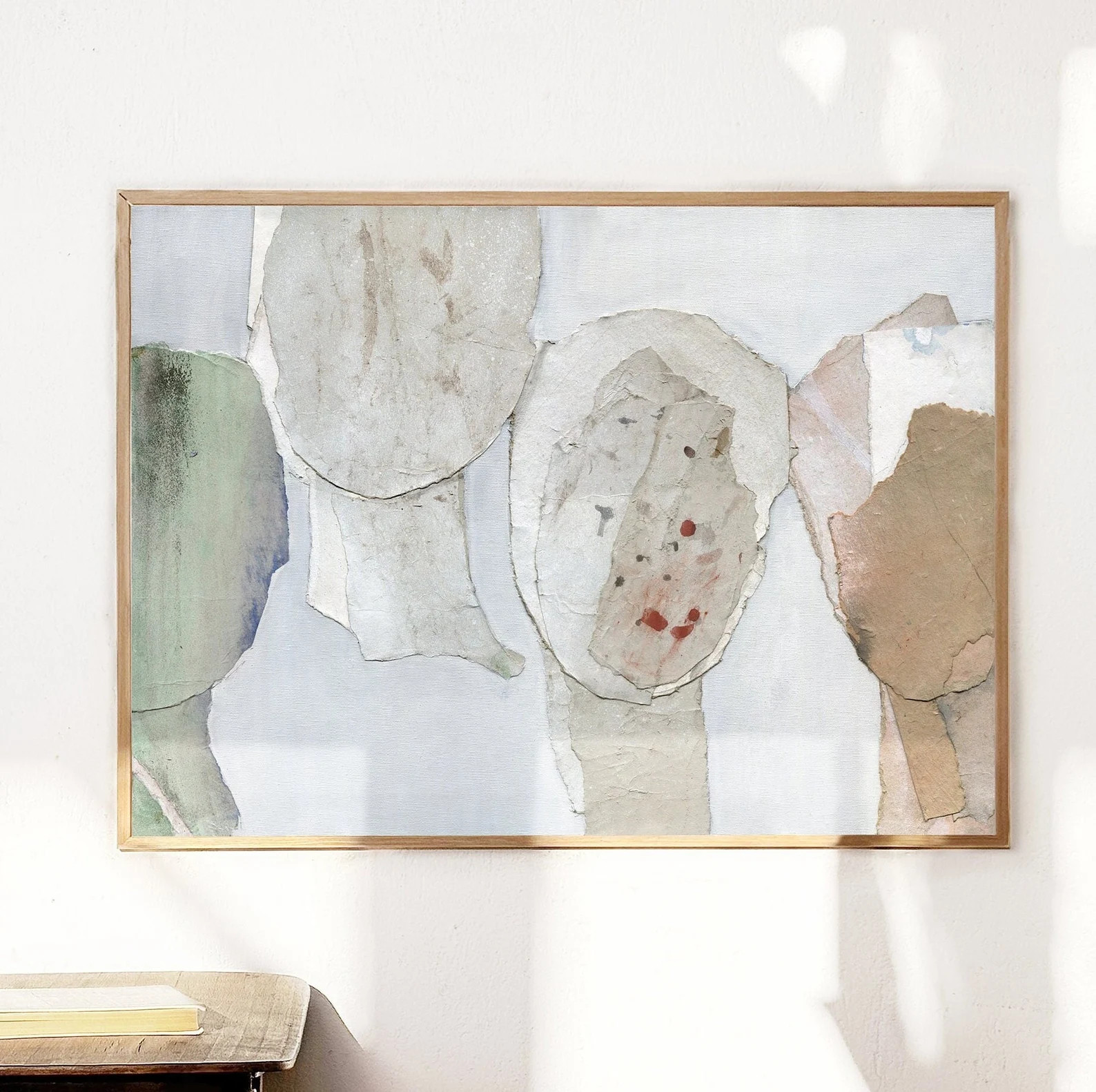 No Regrets - Large Neutral Abstract Art Print of Original, White, Sage Green, Grey and Beige Wall... | Etsy (US)