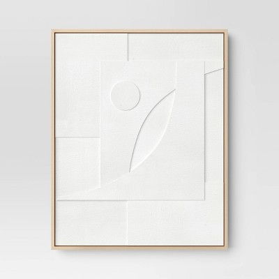 24" x 30" Dimensional II 3D Framed Wall Sculpture with Sand texture - Threshold™: Modern Canvas Art, Polystyrene Frame | Target