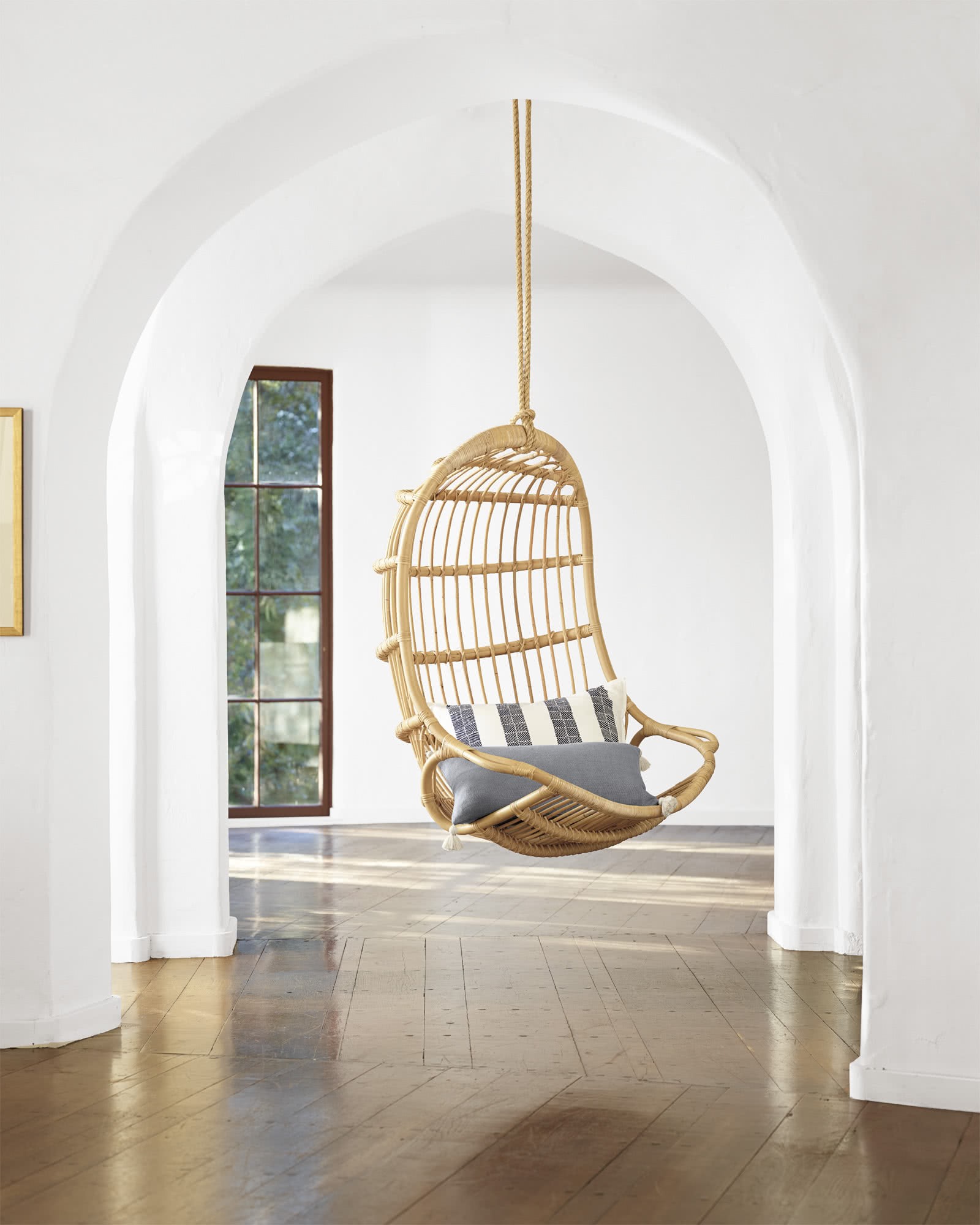 Hanging Rattan Chair | Serena and Lily