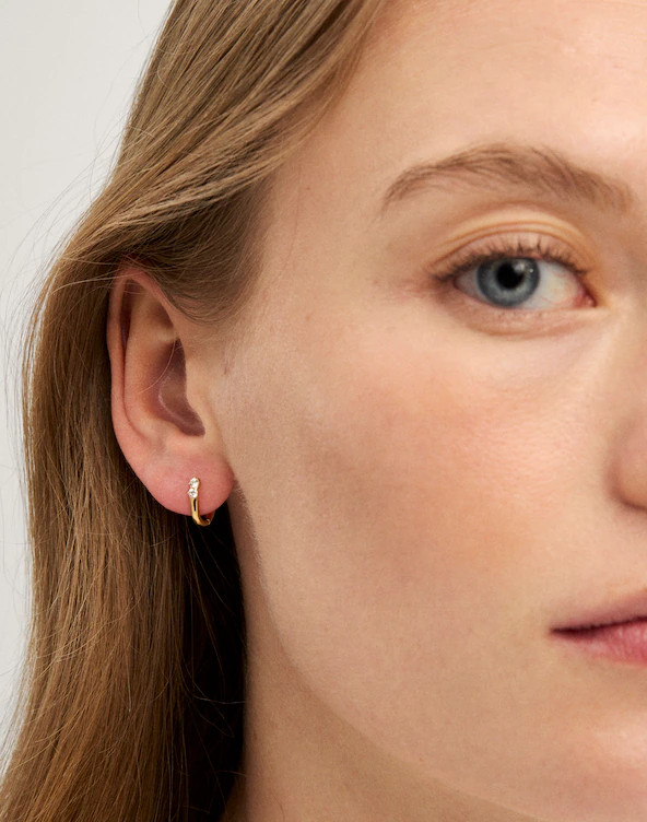 Demi-Fine Crystal Huggie Hoop Earrings | Madewell
