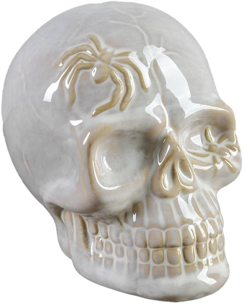 Serene Spaces Living Porcelain White Decorative Skull - for Halloween, Gothic Decor, Spooky Home ... | Amazon (US)