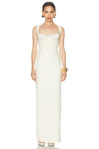 Helsa The Yasmin Dress in Baby Yellow - Yellow. Size M (also in L, XL). | FWRD 