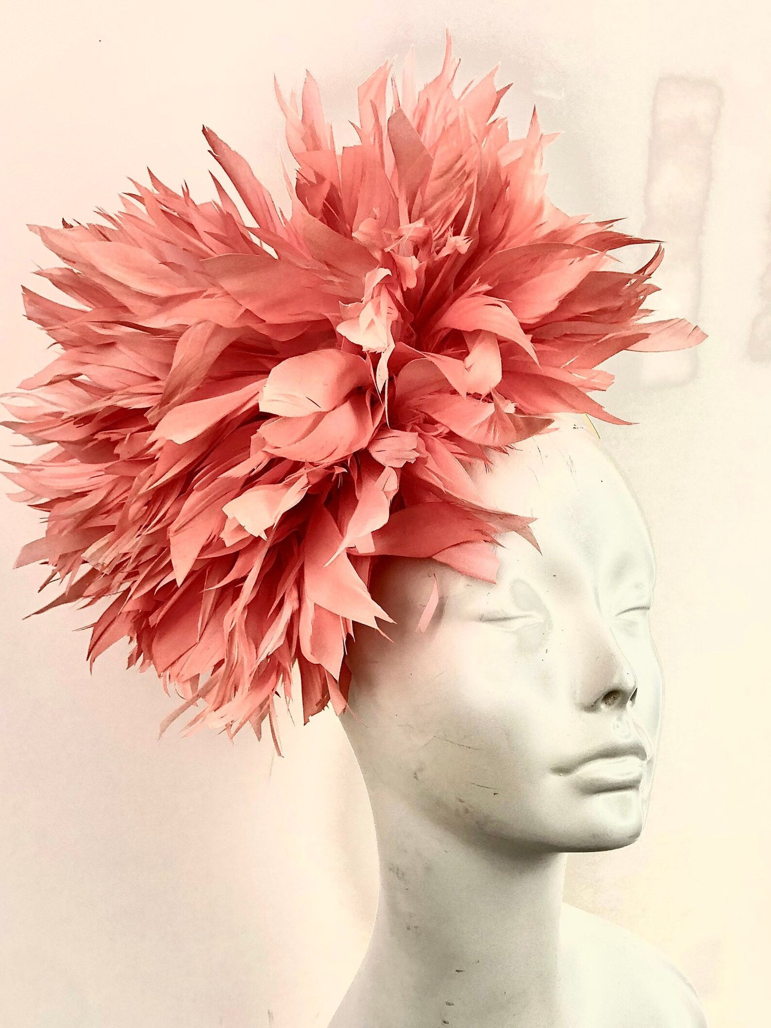 Coral Fascinator- Wedding - Feather Hat | Etsy (US)