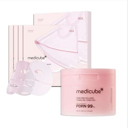 medicube Pink Pdrn Day & Night Gel Duo: Salmon DNA PDRN pink collagen jelly gel mask (4ea) and Pink Collagen Jelly Pad | Holiday Stocking Stuffers | Amazon (US)