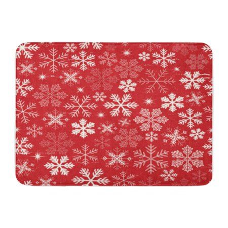 LADDKE Red Snow Christmas Holidays of White Winter Snowflakes for and New Year s Eve Doormat Floor R | Walmart (US)