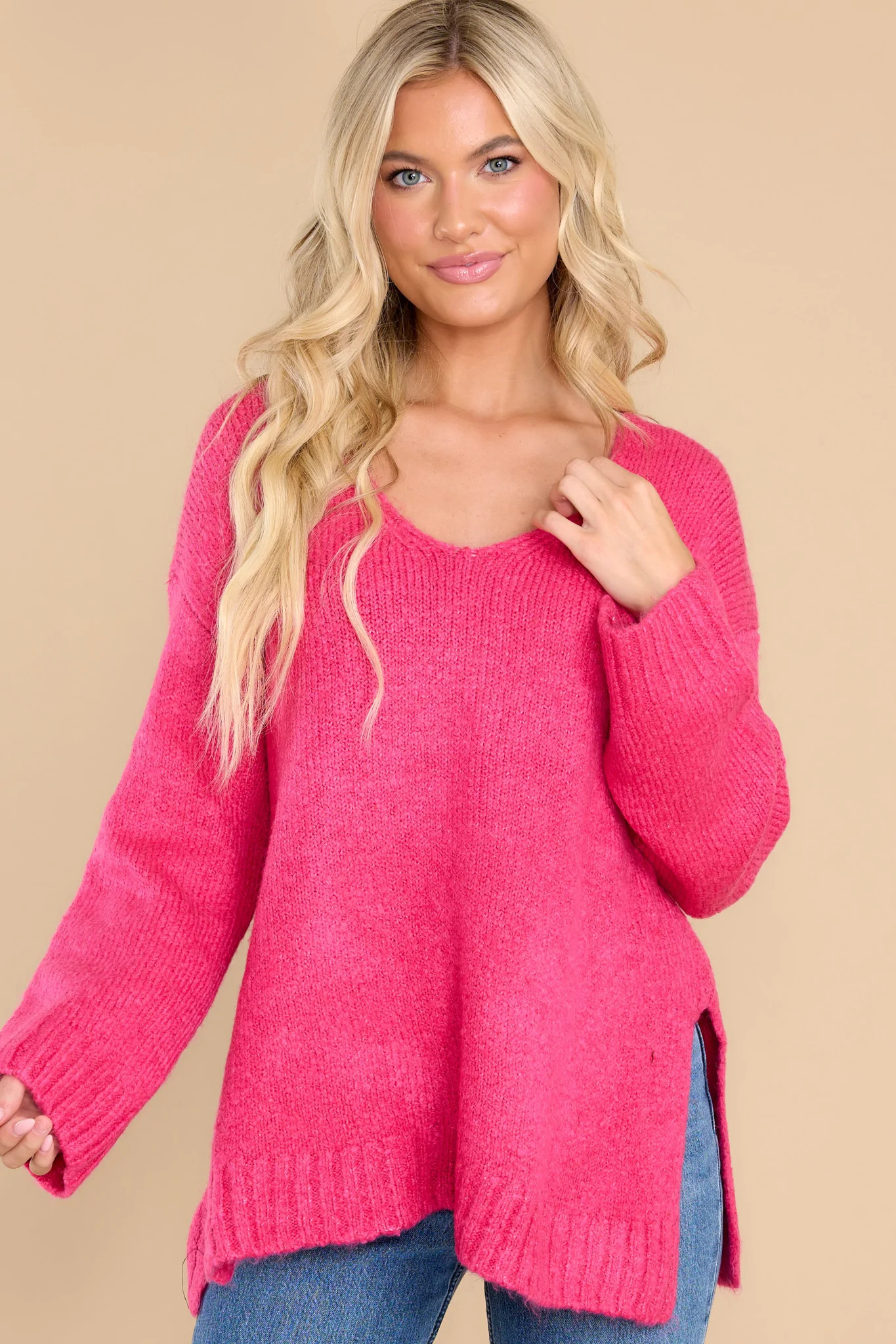 Z Supply Weekender Party Pink Sweater | Red Dress 