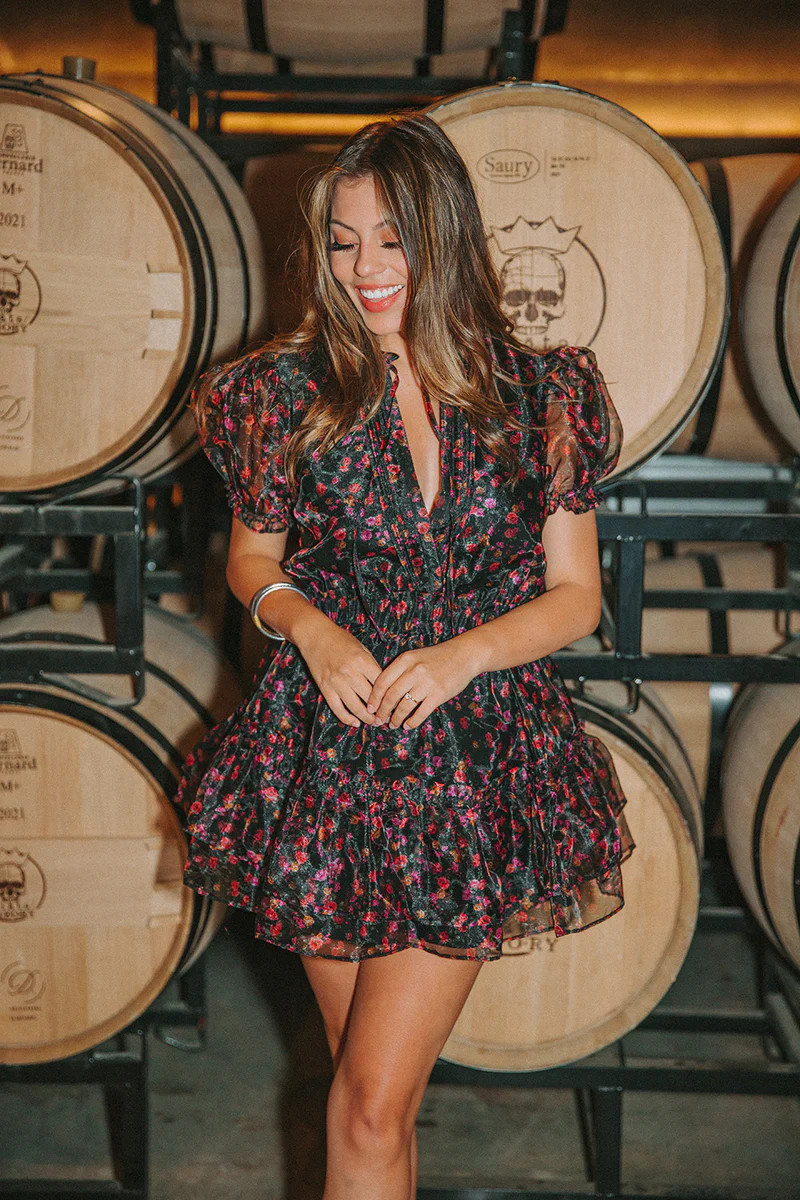BuddyLove | Clementine Elastic Waist Mini Dress | Floral Fantasy | BuddyLove