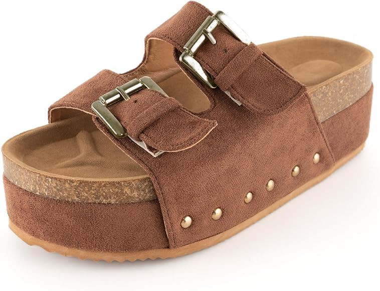 heelchic Platform Sandals Women, Chunky Platform Wedges with Arch Support, Big Buckle Casual Open... | Amazon (US)