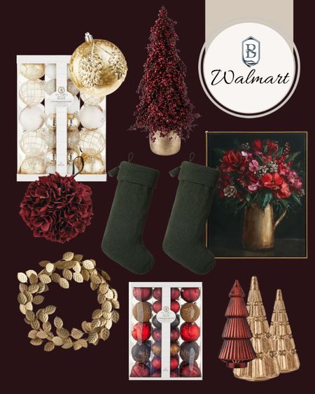In case you haven’t heard, Walmart is starting to release their holiday decor in stores and online!

This decor is some of the my Texas house line. Loving the moody holiday colors. 

Gold, medal wreath, gold and white ornaments, maroon, burgundy, hydrangea, green stockings, affordable, decorations, Walmart 

#LTKHoliday #LTKSeasonal #LTKhome