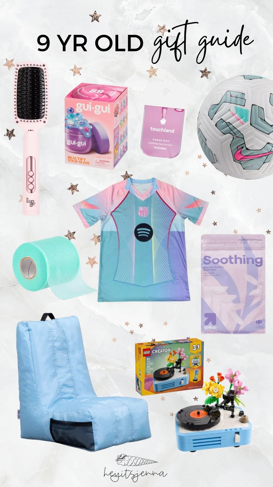 Kids holiday gift guide for girls
Sporty soccer girl gift ideas and Christmas presents 
Soccer ball and heated straightening brush cutest trendy slime and gaming chair 