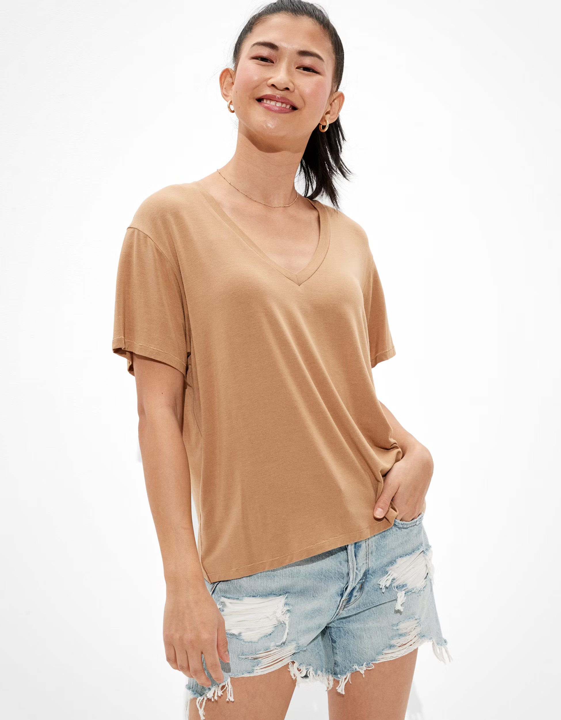 AE Oversized Soft & Sexy V-Neck T-Shirt | American Eagle Outfitters (US & CA)
