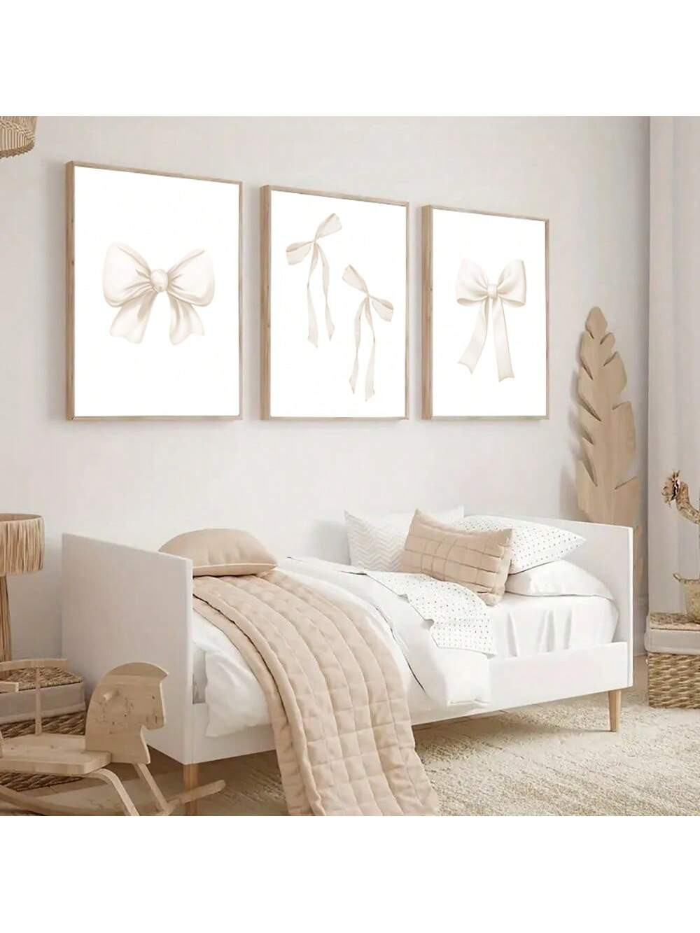 TendenciasConjunto De 3 Piezas Sin Marco De Imágenes De Arte De Estética Preppy Con Arcos Beige... | SHEIN