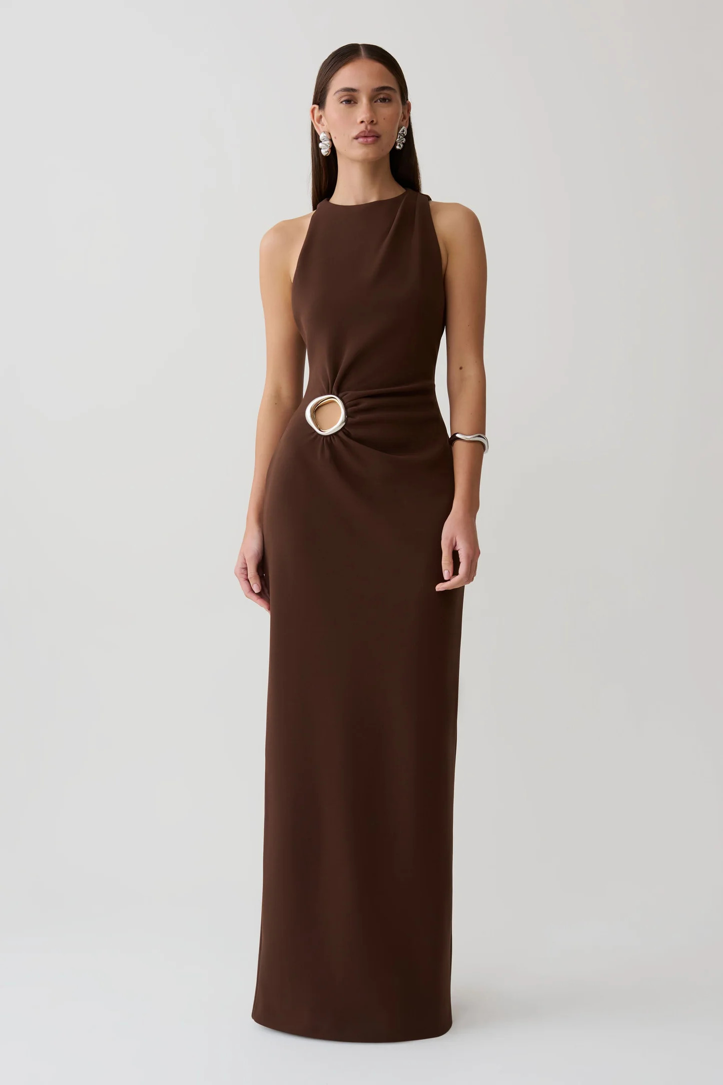 Maylin Hardware Maxi Dress - Dark Chocolate | MESHKI US