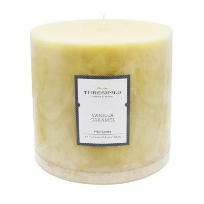 Mottled Pillar Candle Vanilla Caramel - Threshold™ | Target