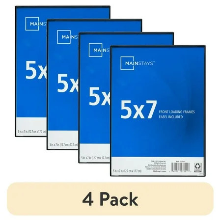 (4 pack) Mainstays – 5x7 Picture Frame – Black Front Loading Wall or Tabletop Photo Frame | Walmart (US)