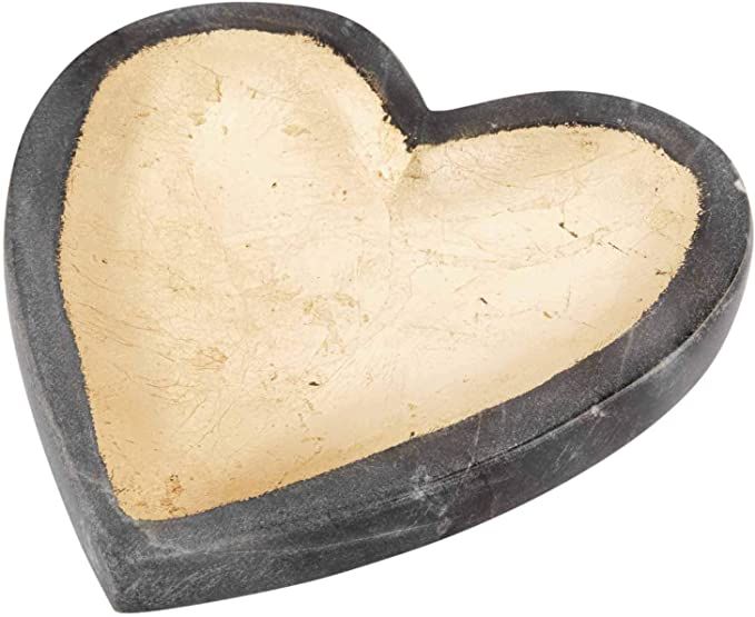 Mud Pie Gray Marble Foil Heart Tray | Amazon (US)