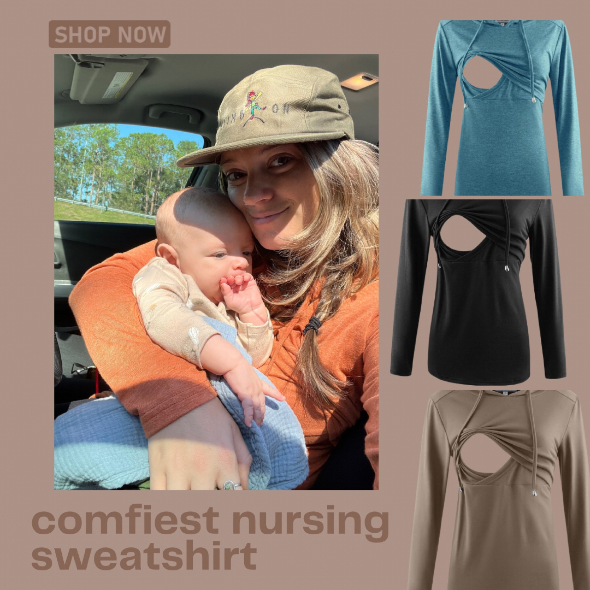 after buying this nursing sweatshirt in the rusty color, im about to order one or two more! its soft, light, and very easily accessible. and i like the layered look - i feel like it makes me look slightly more put together than a regular sweatshirt 🥰

#LTKBump #LTKActive #LTKBaby