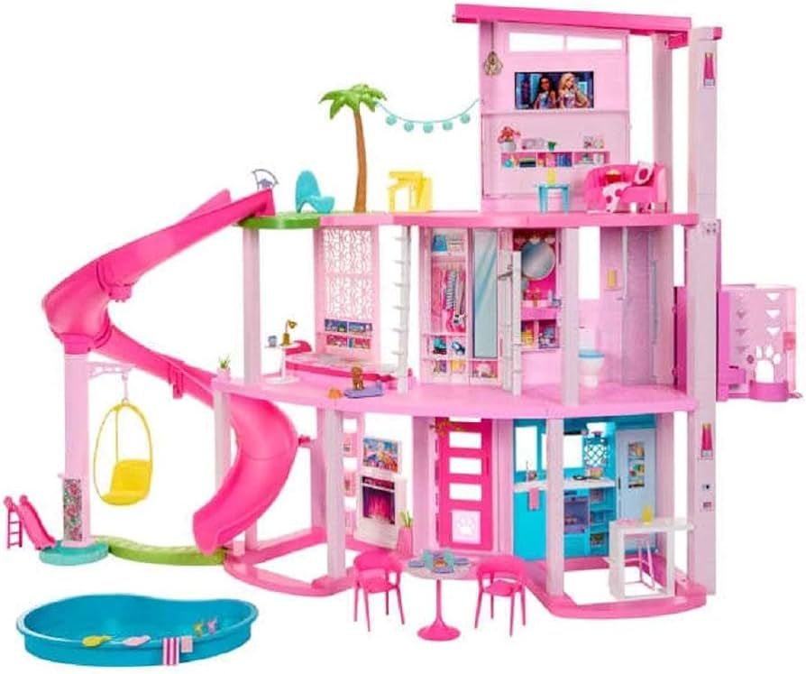 Barbie Dreamhouse 2023, Pool Party Doll House with 75+ Pieces and 3-Story Slide, Barbie House Pla... | Amazon (US)