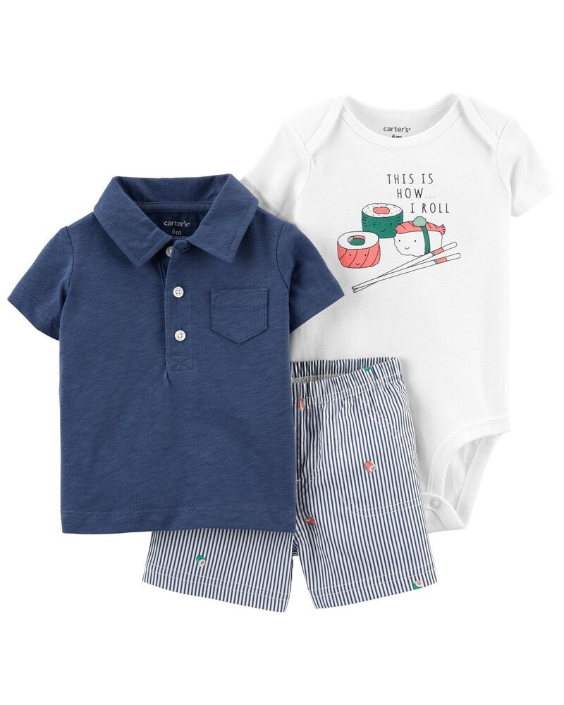 3-Piece Sushi Little Short Set | Carter's