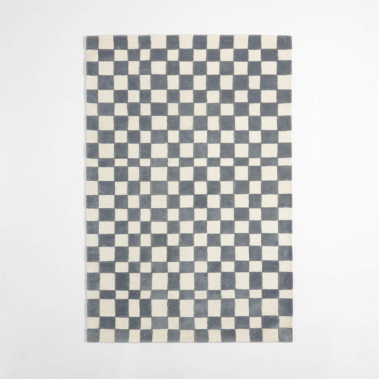 Imperfect Checkerboard Wool Calm Beige Kids Area Rug 5'x8' + Reviews | Crate & Kids | Crate & Barrel