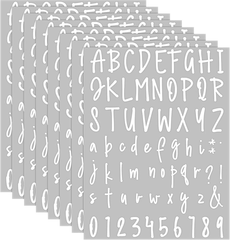 552 Pieces 8 Sheets Letter Stickers Self Adhesive Waterproof Vinyl Stick on Letters Mailbox Numbe... | Amazon (US)