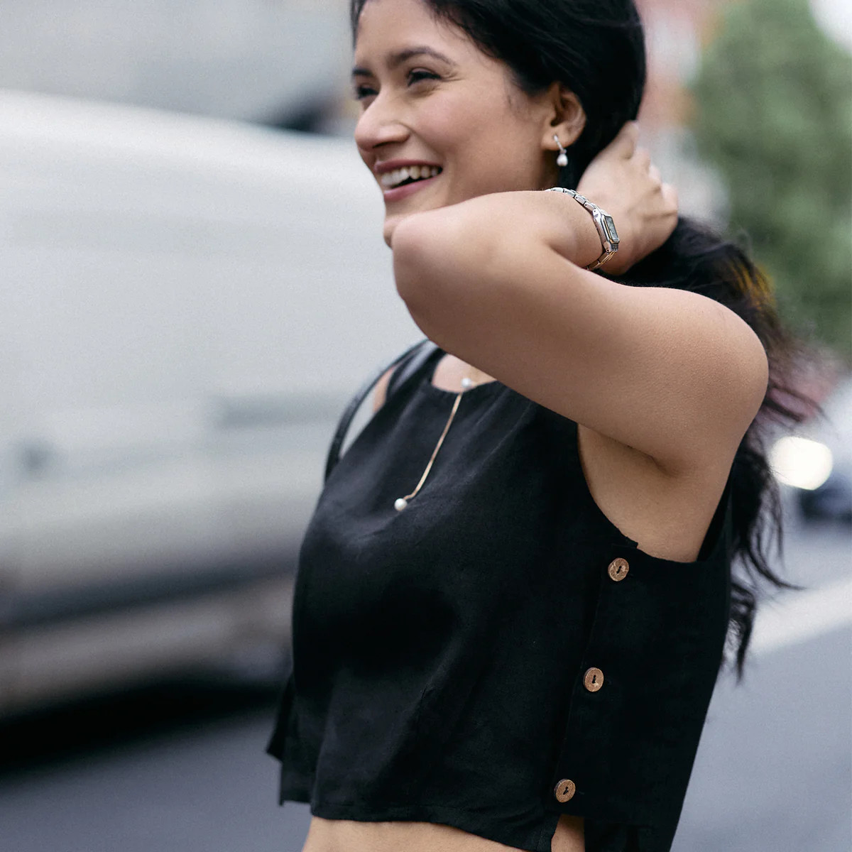 Boxy Crop Top in Black | Reistor