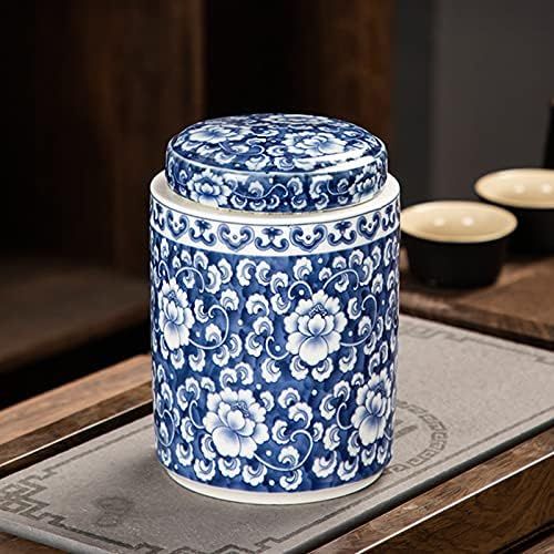 Antique Style Blue and White Porcelain Flowers Ceramic Covered Jar Vase, China Ming Style, Jingdezhe | Amazon (US)