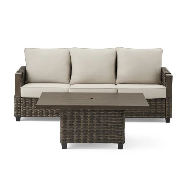 Better Homes & Gardens Sandcrest Seagrass Outdoor Wicker 4 Piece Dining Set - Walmart.com | Walmart (US)