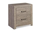 Signature Design by Ashley Culverbach Modern 2 Drawer Nightstand with 2 USB Charging Stations, Weath | Amazon (US)