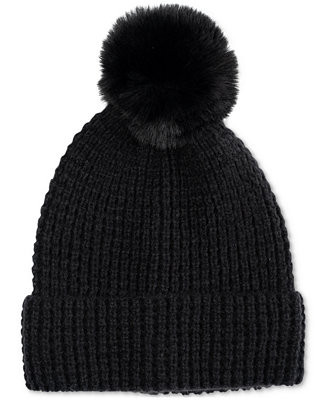 Style & Co Women's Faux-Fur Pom Pom Waffle-Knit Beanie, Created for Macy's - Macy's | Macy's Canada