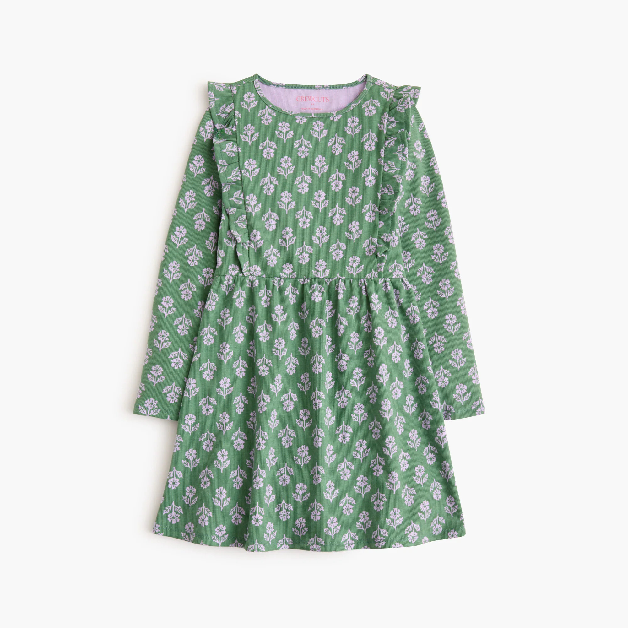 Girls' long-sleeve block-print ribbed dress | J.Crew Factory