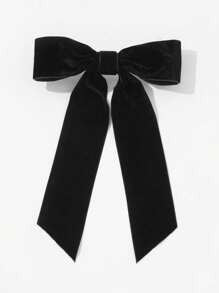 1pc Black Velvet Single Layer Bow Hair Clip For Autumn And Winter | SHEIN