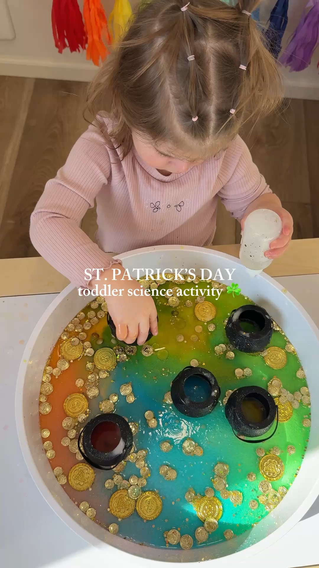 St. Patrick’s Day toddler activity idea 🍀✨

We made fizzy leprechaun gold pots using baking soda, food coloring, glitter, and vinegar in squirt bottles for the cutest little science experiment! 🌈🧪

This easy toddler sensory activity is perfect for St. Patrick’s Day, preschool at home, or simple hands-on learning. The rainbow colors made the sensory tray so fun — and my toddler wanted to do it over and over again!

Linking everything we used for this fizzy sensory bin 💛

#toddleractivities #stpatricksdayactivities #sensoryplay #toddleractivityideas #preschoolathome #momlife #easykidsactivities

#LTKKids #LTKSeasonal #LTKmomlife
