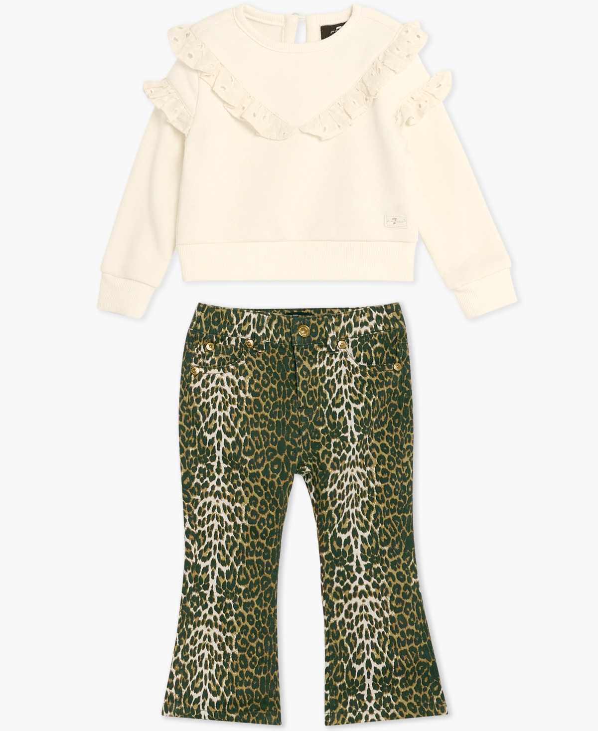 7 For All Mankind Baby Girls 2-Piece Top and Pants Set - MARSHMALLOW | Macy's