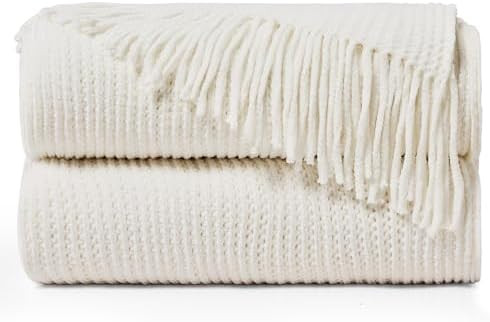 inhand Throw Blanket for Couch Bed,Chunky Chenille Woven Soft Blankets with Tassels,Cozy Boho Far... | Amazon (US)