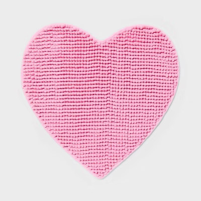 24" Valentine's Day Heart Shaped Bath Rug Pink - Room Essentials™ | Target