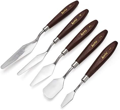 5 Pieces Painting Knives Stainless Steel Spatula Palette Knife Oil Painting Accessories Color Mix... | Amazon (US)
