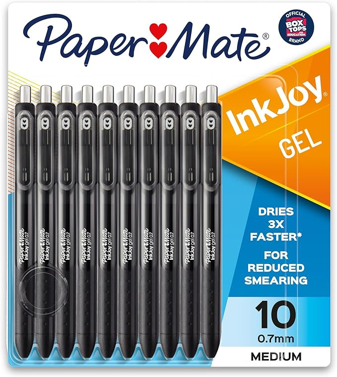Paper Mate InkJoy Pens, Gel Pens, Medium Point (0.7 mm), Black, 10 Count | Amazon (US)