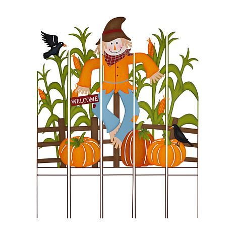 Glitzhome 41.5in.H Fall Metal Scarecrow and Corns Combo Yard Stake - 20648860 | HSN | HSN