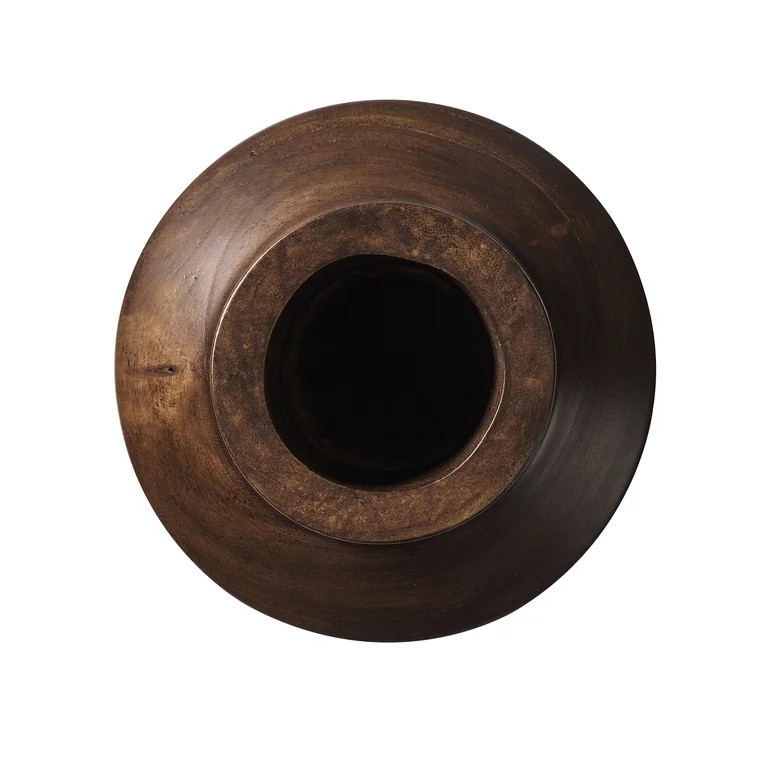 Better Homes & Gardens Brown 14" Paulownia Wood Angular Tall Vase | Walmart (US)