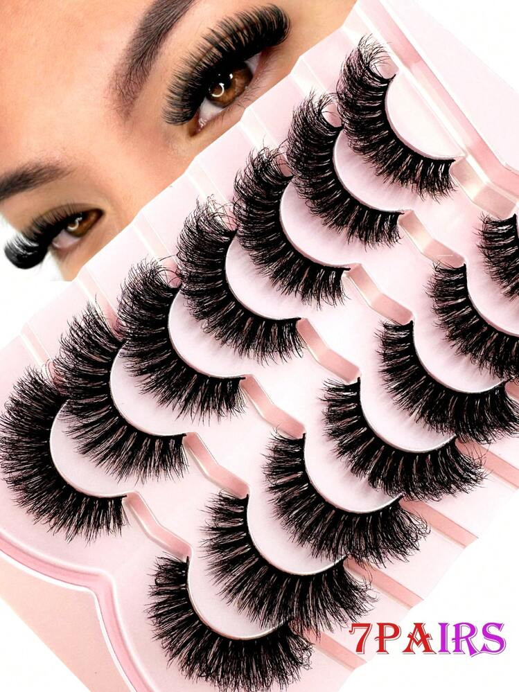 New Mink Lashes 5D Fluffy False Eyelashes 18-20mm Full Wispy Lashes 8D Volume Curly Fake Eyelashe... | SHEIN