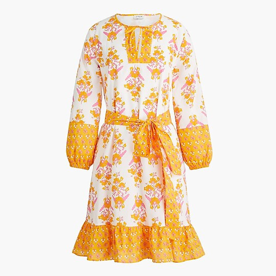Factory: Long-sleeve Block-print Mini Dress For Women | J.Crew Factory