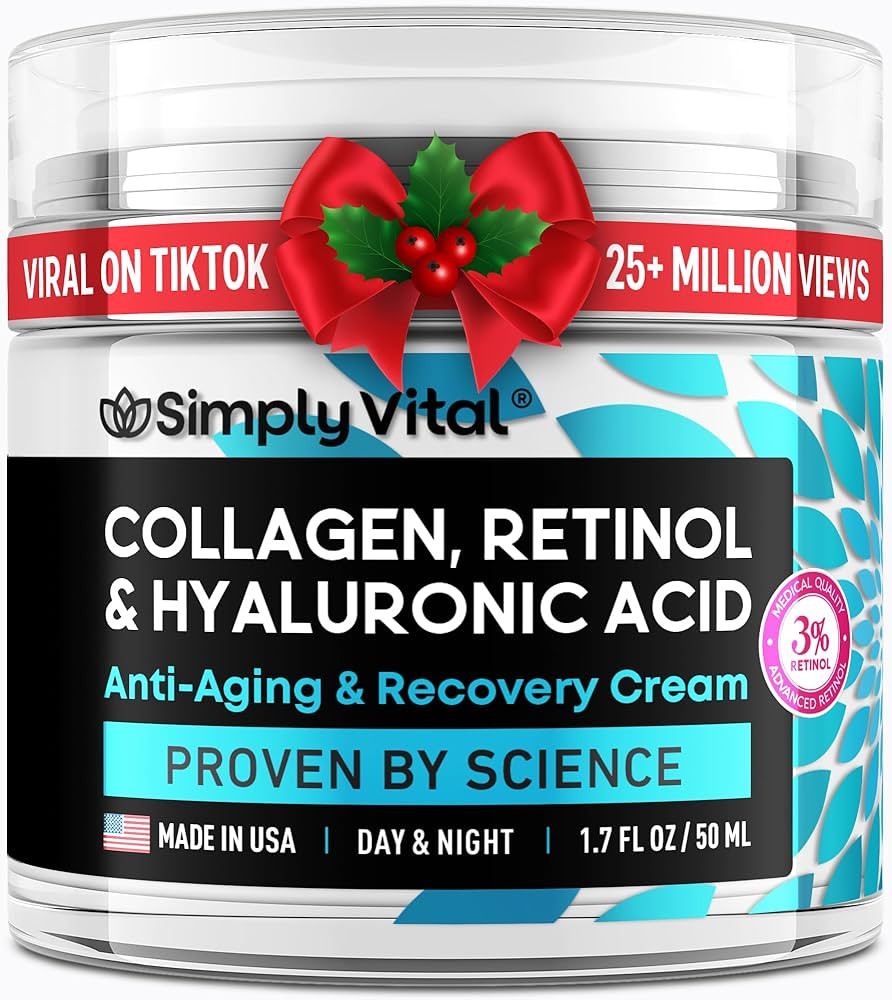 SimplyVital Face Moisturizer Collagen Cream - Anti Aging Neck and Décolleté - Made in USA Day &... | Amazon (US)