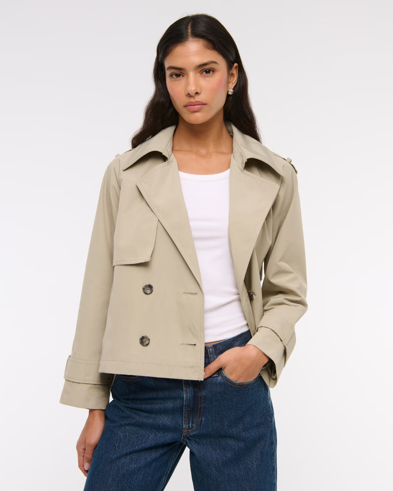 Relaxed Short Trench Coat | Abercrombie & Fitch (US)
