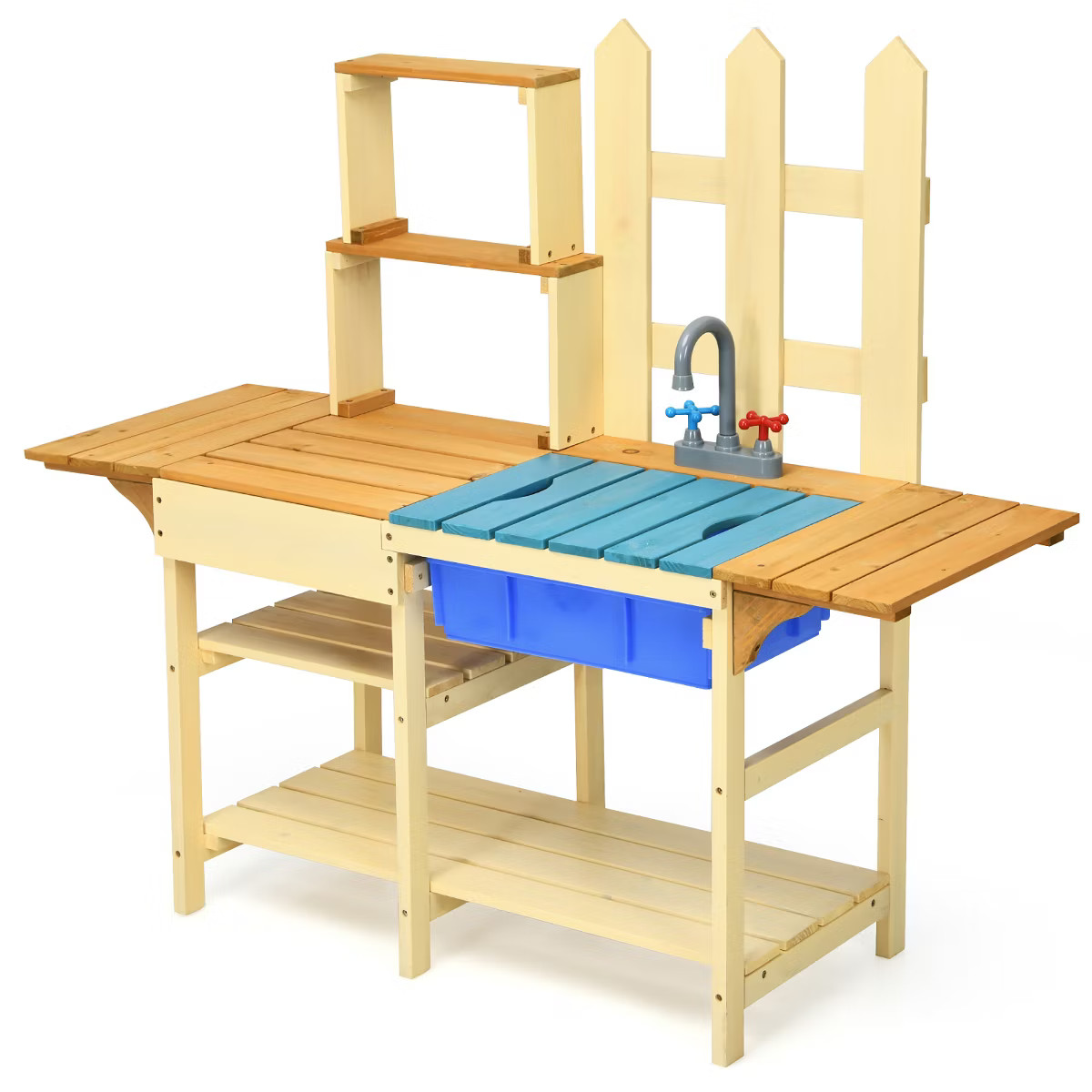 Costway Kid's Wooden Mud Kitchen Pretend Cook Playset Toy For Children | Target